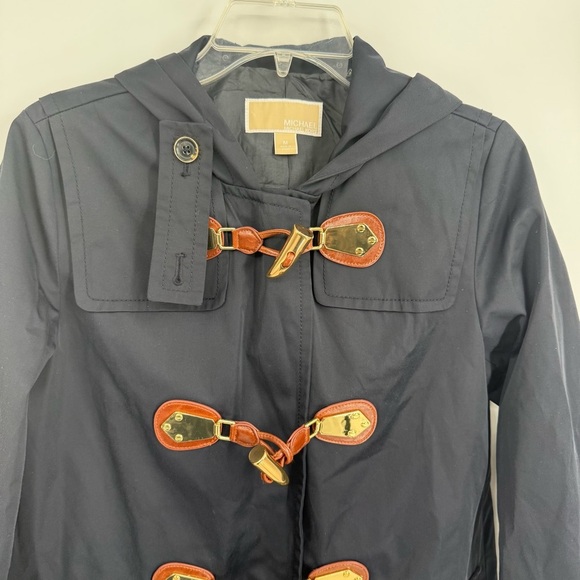 MICHAEL Michael Kors Toggle softshell Coat Navy Blue Cotton-Blend Size Medium - Picture 6 of 9
